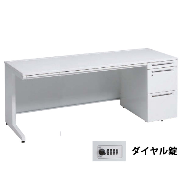3V1YAE-MK28 オカムラ アドバンス 右片袖1800幅 本体ホワイト ダイヤル錠 天板ホワイト